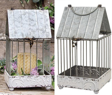 Shabby Chic Ornate Bird House Lantern - The Fox Decor